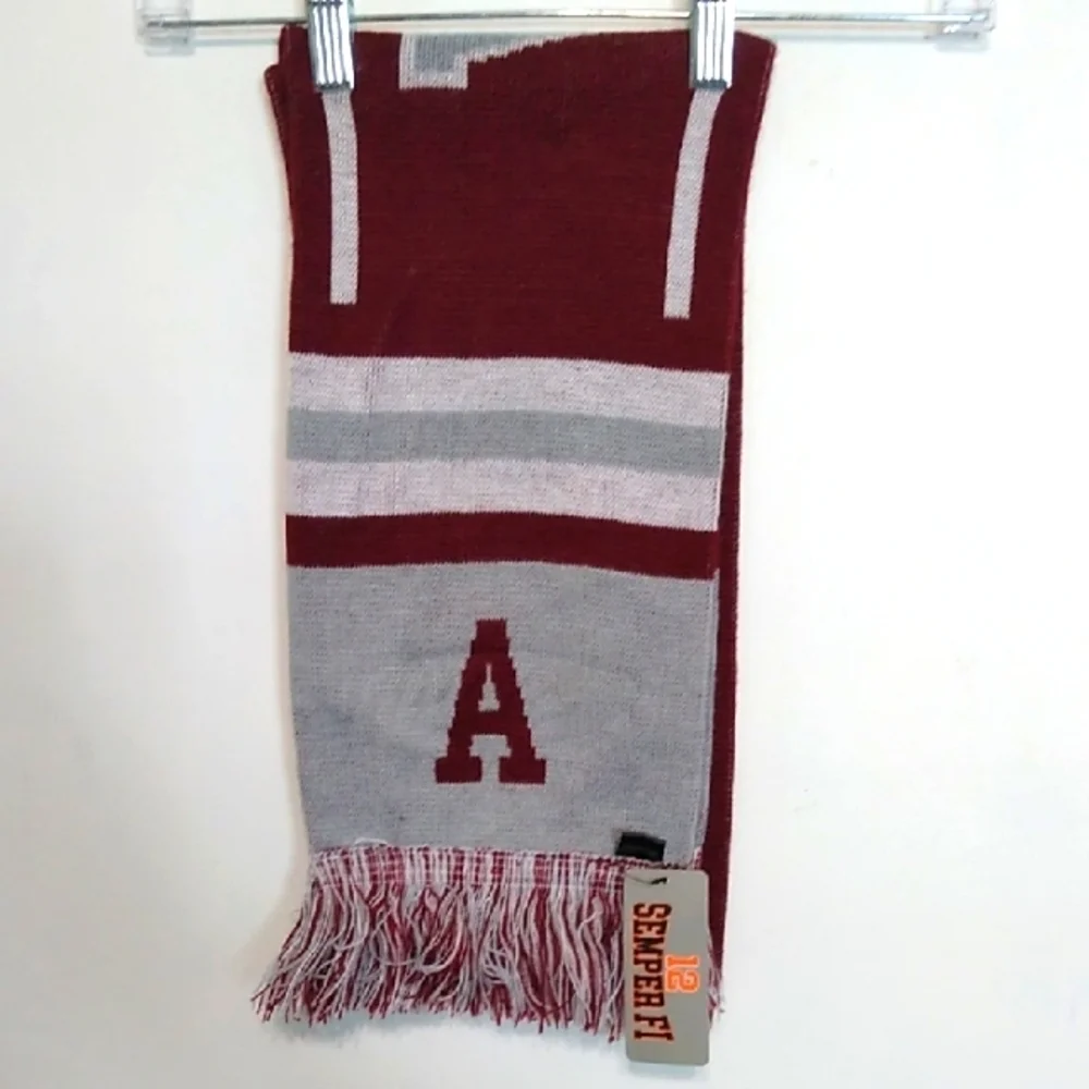 University of Alabama -Maroon and Gray Striped Scarf